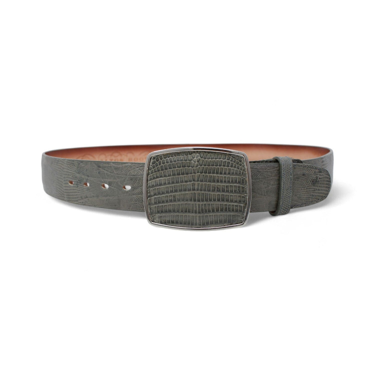 Genuine Teju Lizard Skin Cowboy Belt Gray Color - Los Altos Boots