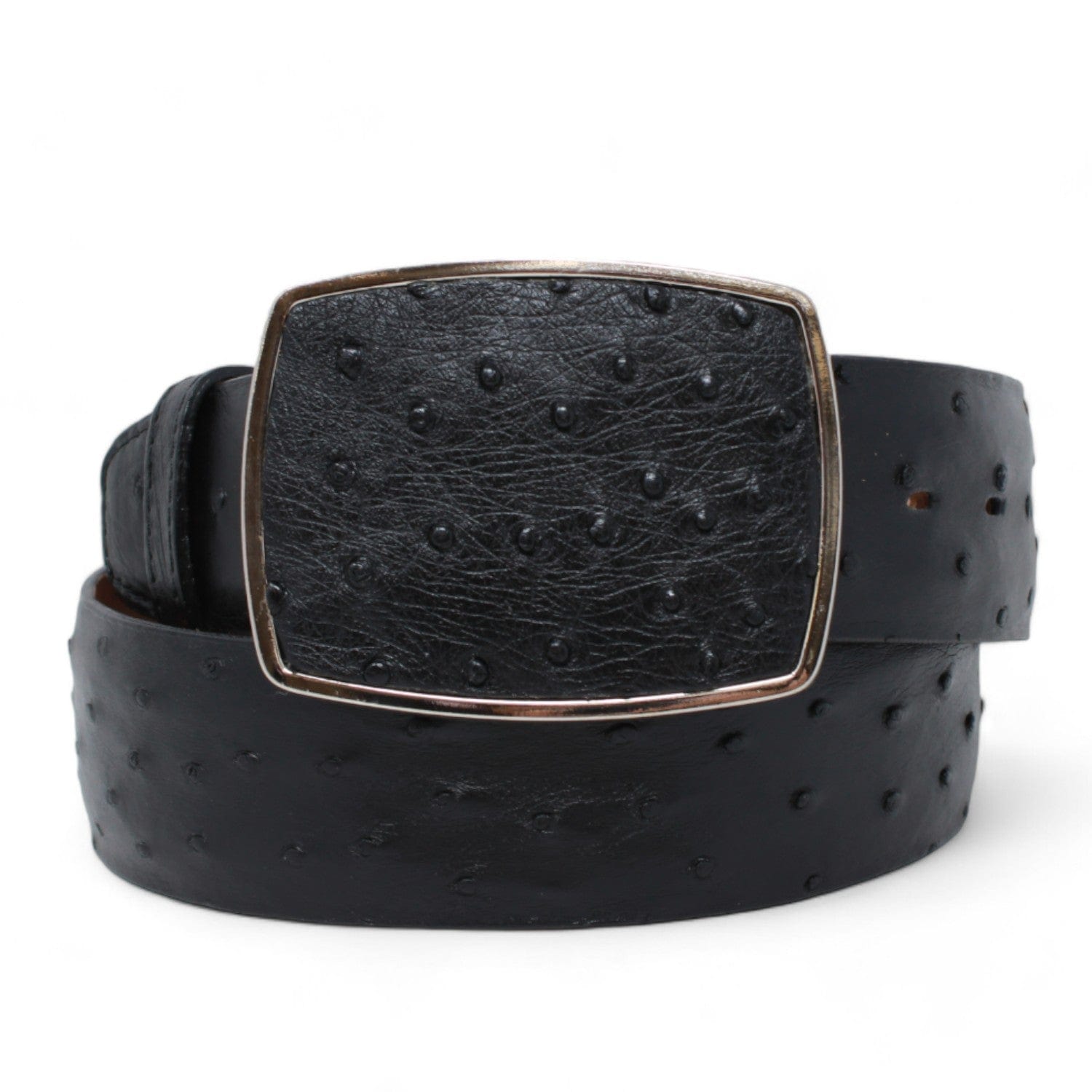 Los Altos Boots Belts Men's Los altos Ostrich Cowboy Belt Black