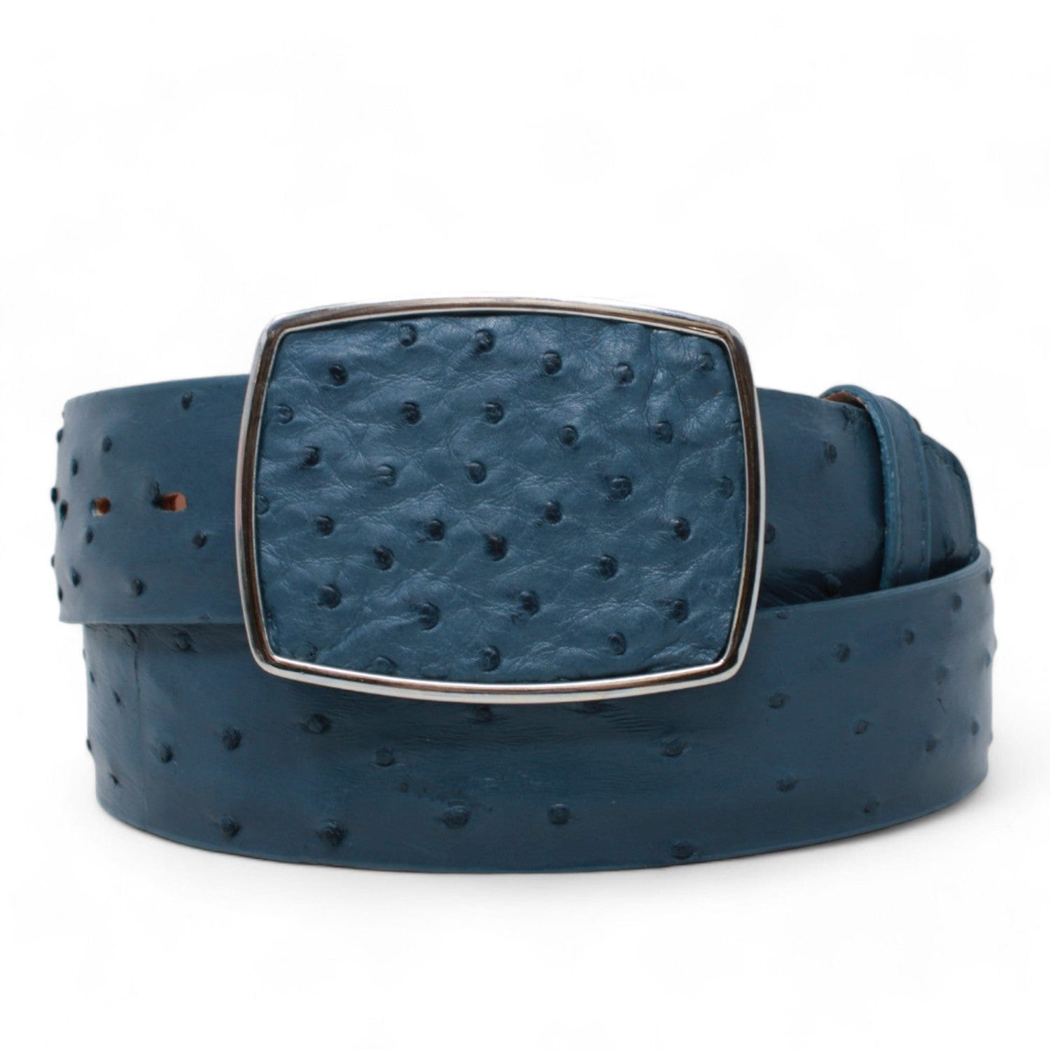 Los Altos Boots Belts Men's Los altos Ostrich Cowboy Belt Blue Jean