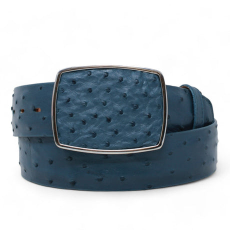 Los Altos Boots Belts Men's Los altos Ostrich Cowboy Belt Blue Jean