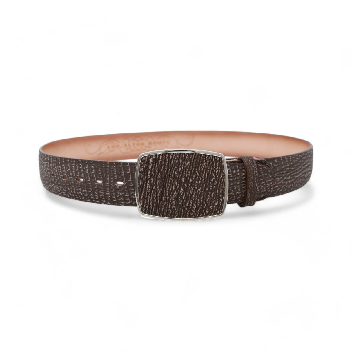 Genuine Shark Skin Cowboy Belt Rustic Brown Color - Los Altos Boots