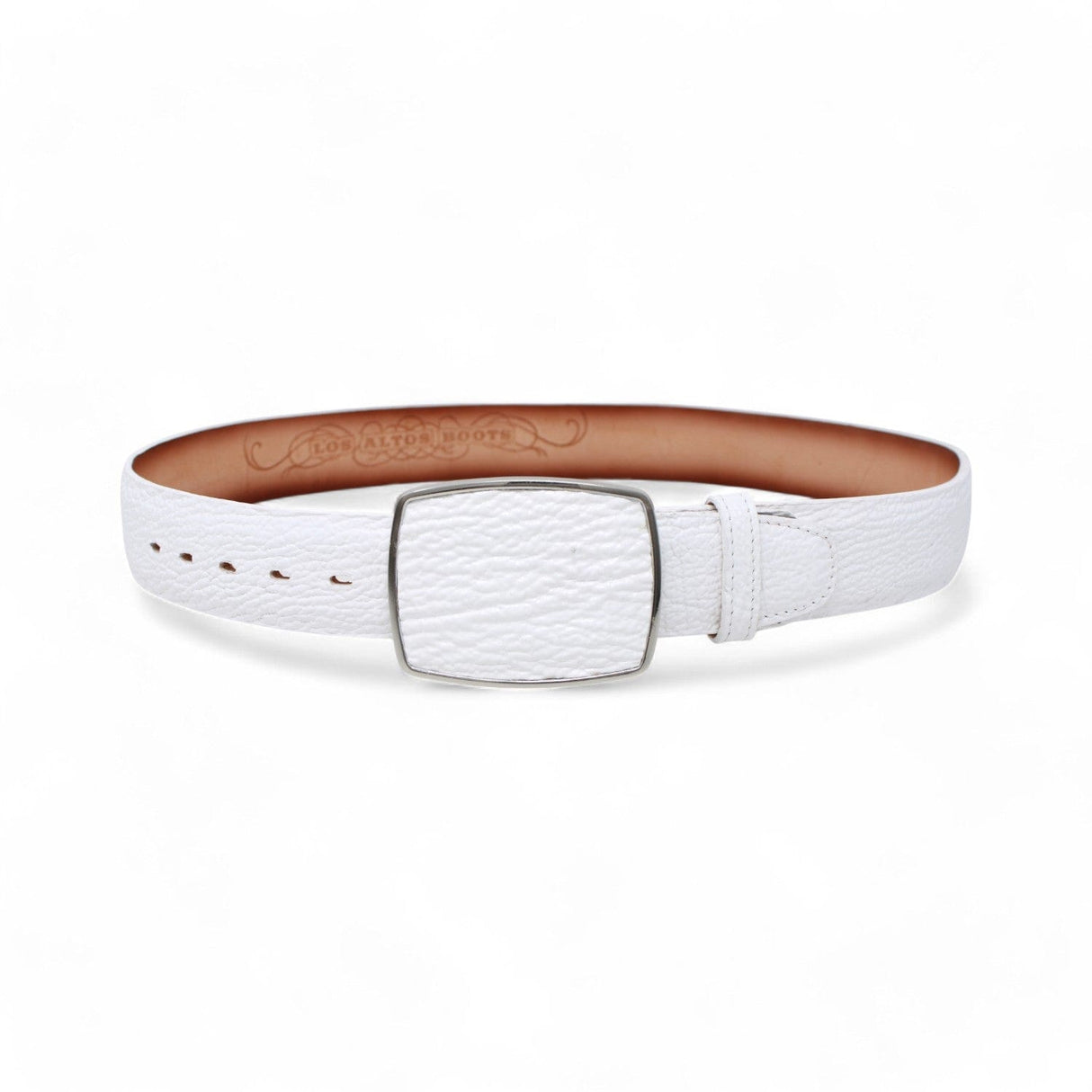 Genuine Shark Skin Cowboy Belt White Color - Los Altos Boots
