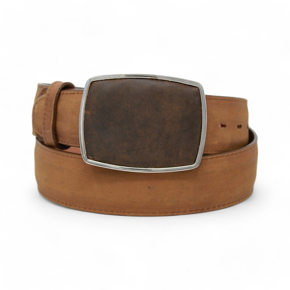 Genuine Crazy Leather Cowboy Belt Tan Color - Los Altos Boots