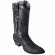 Western Genuine Elephant Round Toe Boots, black color - Los Altos Boots