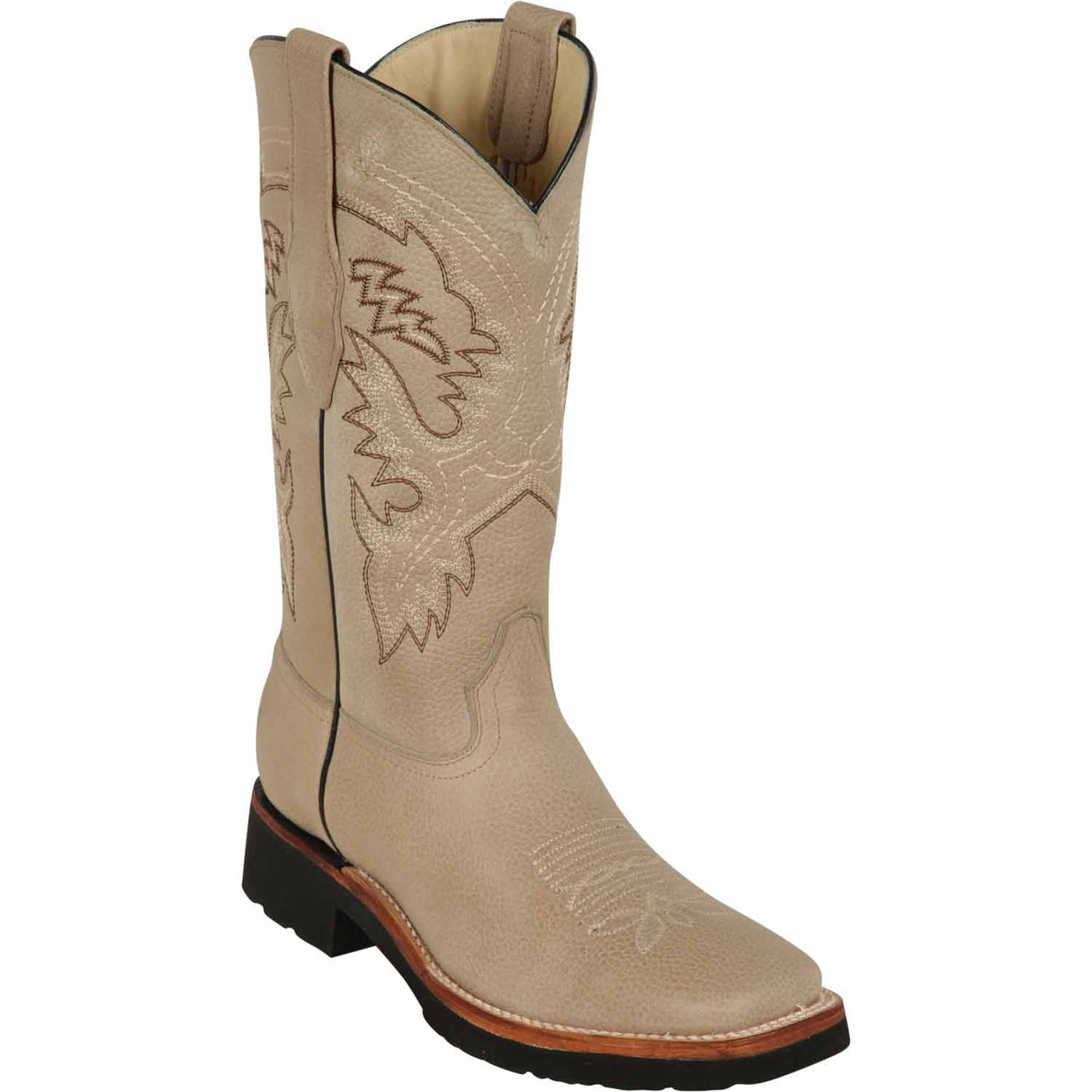 Western Genuine Grisly Leather Rodeo Wide Square Toe Boots Pomex Color - Los Altos Boots - Side View