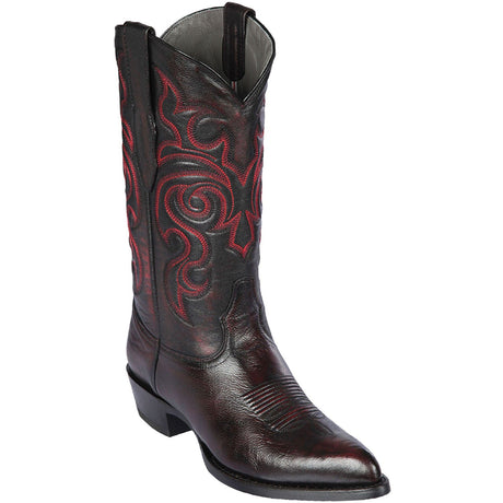 Western Genuine Goat J Toe Boots Black Cherry Color - Los Altos Boots - Side View