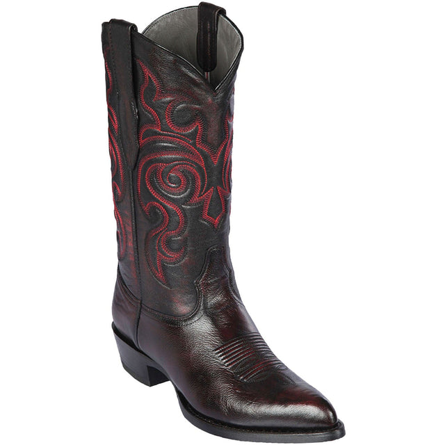 Western Genuine Goat J Toe Boots Black Cherry Color - Los Altos Boots - Side View