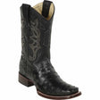 Los Altos Boots Boots Black / 6 Men's Los Altos Genuine Ostrich Square Toe Boots - Black LAB-812T8305