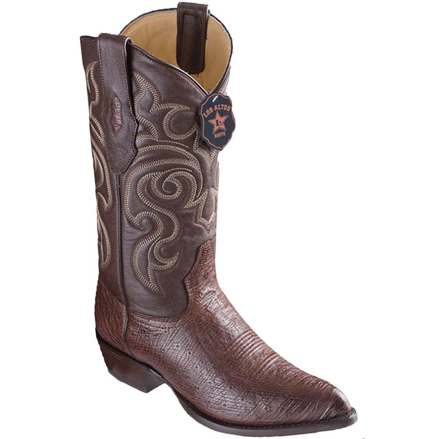 Los Altos Boots Boots Brown / 6 Men's Genuine Smooth Ostrich Skin J Toe Boots - Los Altos Boots