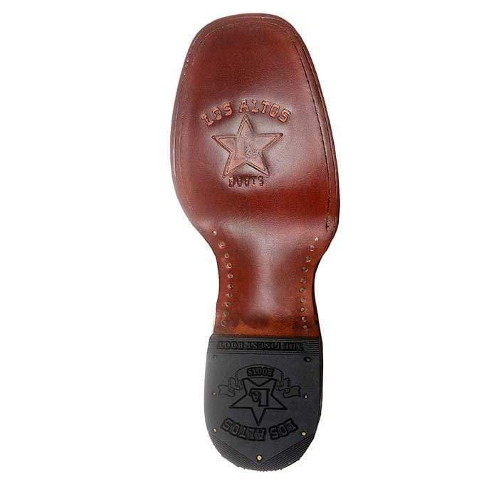 Western Genuine Nobuvk Leather Wide Square Toe Ankle Boots Tobacco Color - Los Altos boots