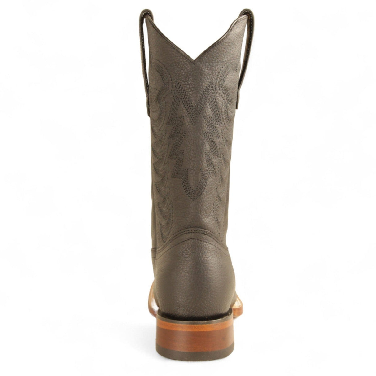 Los Altos Boots Boots Men's Genuine Bull Shoulder Skin Rodeo Wide Square Toe Boots Black Color - Los Altos Boots