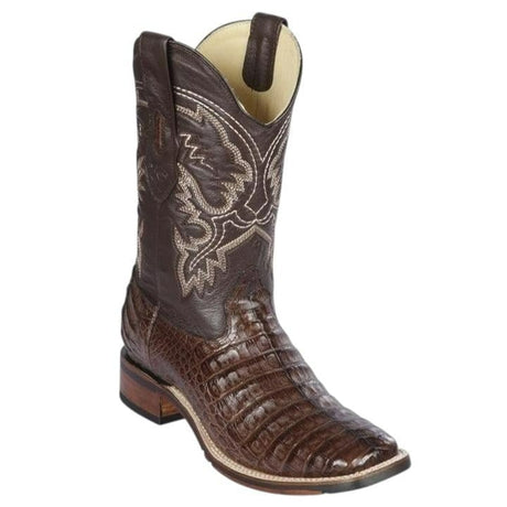Los Altos Boots Boots Men's Genuine Caiman Belly Skin Rodeo Wide Square Toe Boots - Los Altos Boots