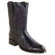 Los Altos Boots Boots Men's Genuine Deer Leather Roper Toe Boots Black Color - Los Altos Boots