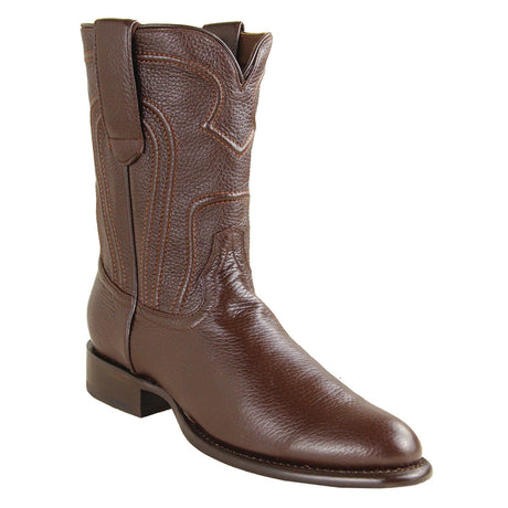 Los Altos Boots Boots Men's Genuine Deer Leather Roper Toe Boots Brown Color - Los Altos Boots