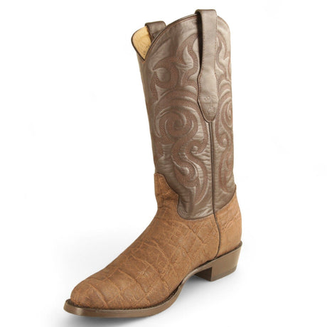 Los Altos Boots Boots Men's Genuine Elephant Skin Round Toe Boots Brown Color - Los Altos Boots