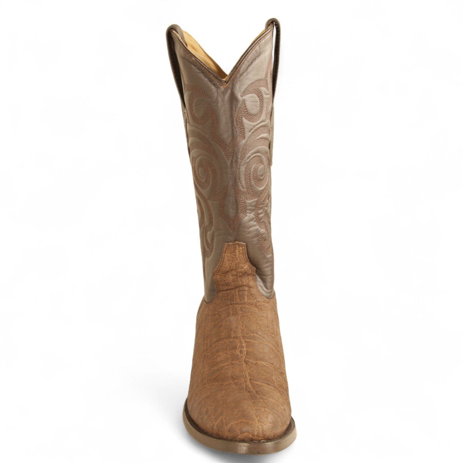 Los Altos Boots Boots Men's Genuine Elephant Skin Round Toe Boots Brown Color - Los Altos Boots