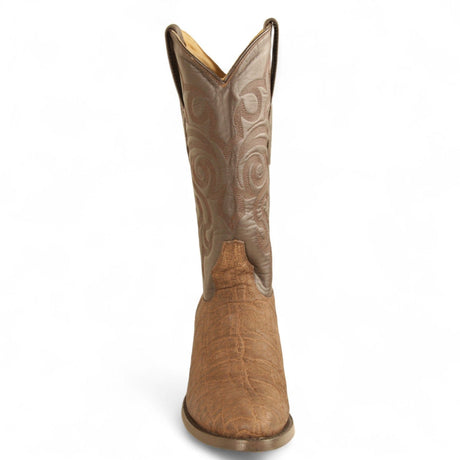 Los Altos Boots Boots Men's Genuine Elephant Skin Round Toe Boots Brown Color - Los Altos Boots