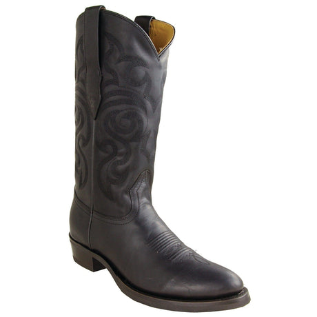 Los Altos Boots Boots Men's Genuine Grassso Leather Round Toe Boots Black Color - Los Altos Boots