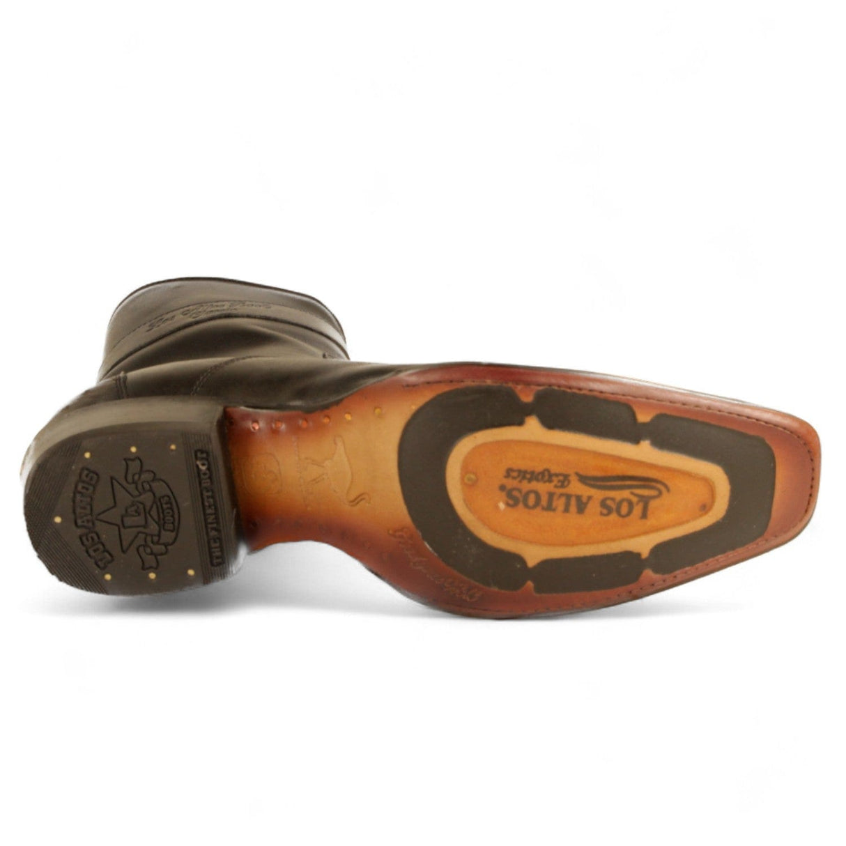 Los Altos Boots Boots Men's Genuine Ostrich Skin and Leather European Square Toe Short Boots With Zipper Black Color - Los Altos Boots