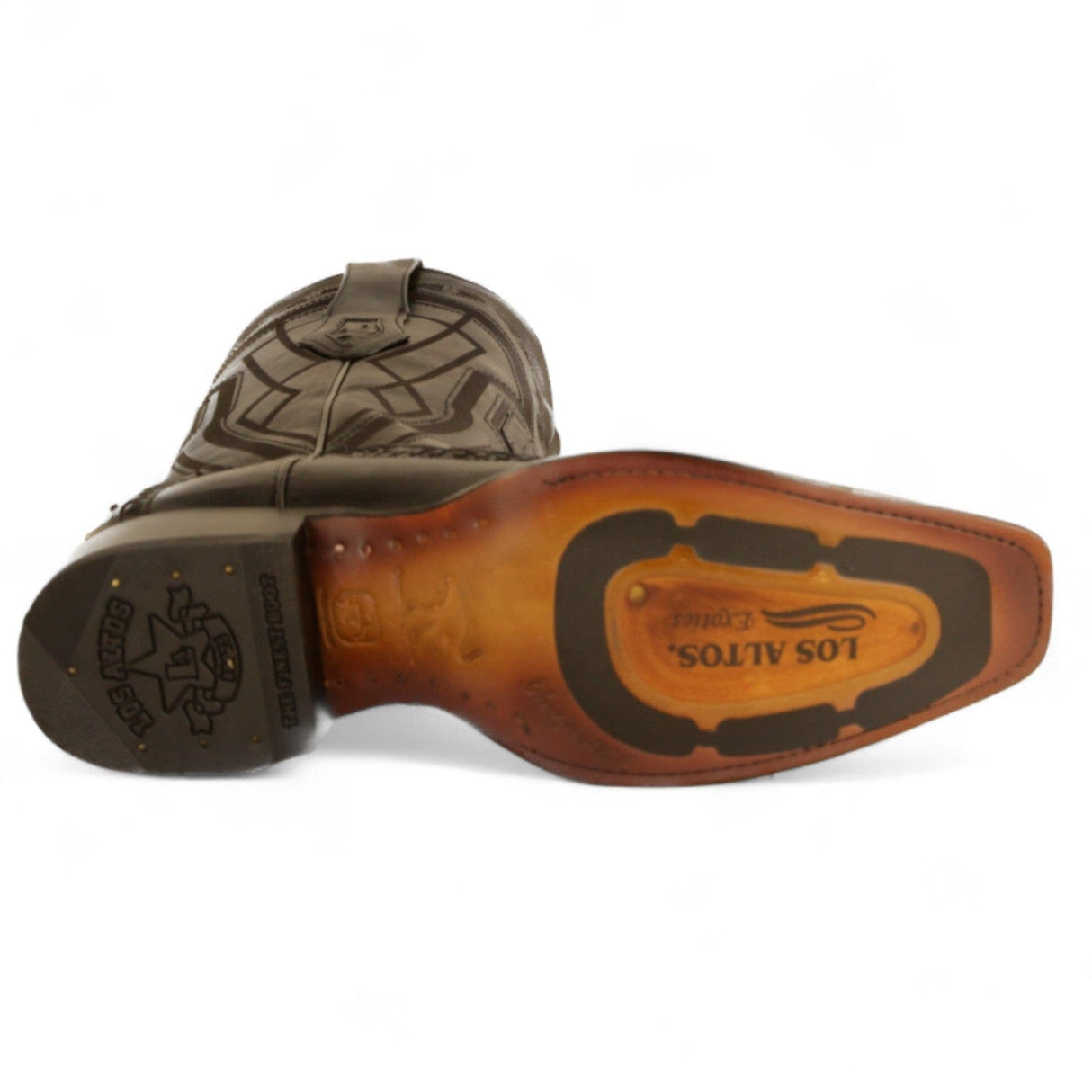 Los Altos Boots Boots Men's Genuine Ostrich Skin European Square Toe Boots Black Color - Los Altos Boots