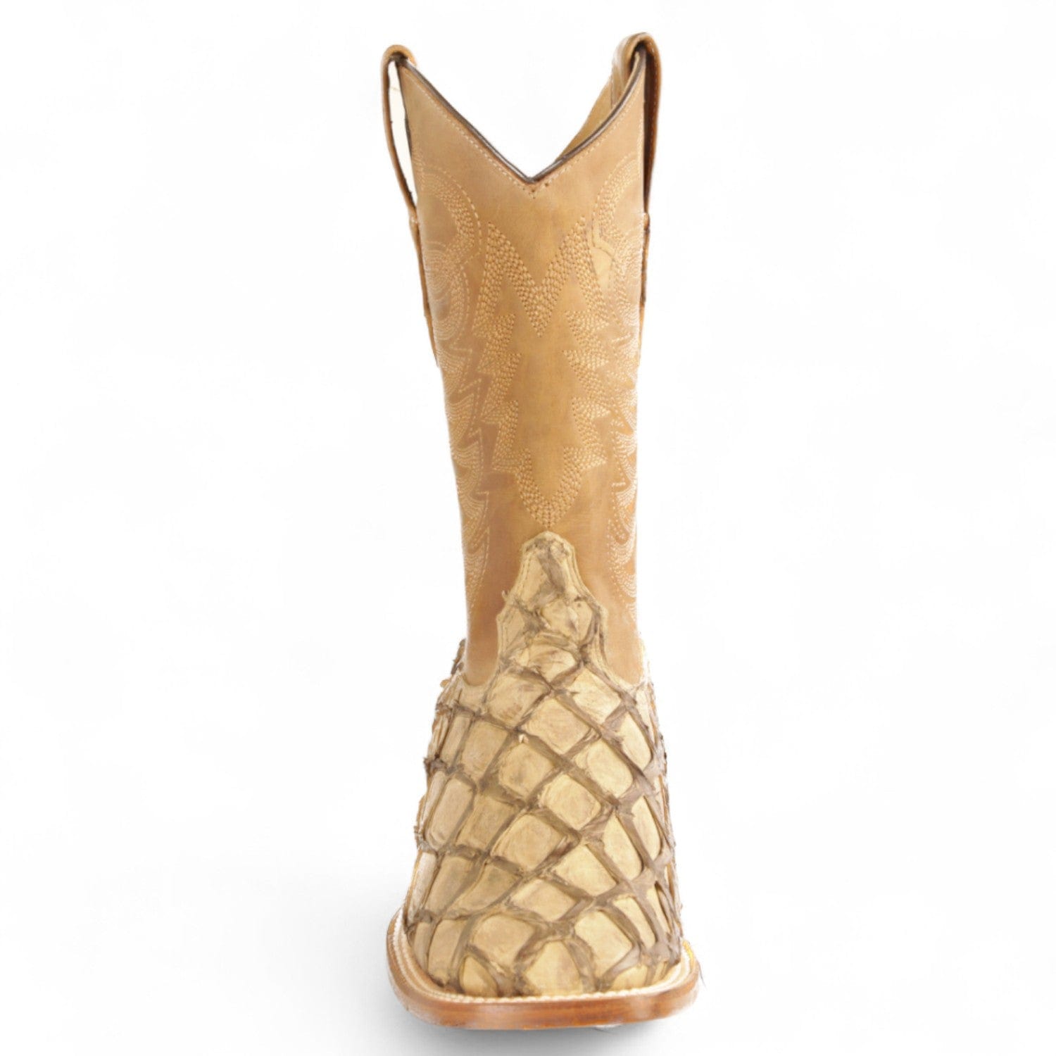 Los Altos Boots Boots Men's Genuine Piraruccu Skin Rodeo Wide Square Toe Boots Oryx Color - Los Altos Boots