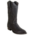Los Altos Boots Boots Men's Genuine Python Skin J Toe Boots Nubuck Black Color - Los Altos Boots