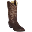 Los Altos Boots Boots Men's Genuine Python Skin J Toe Boots Nubuck Brown Color - Los Altos Boots