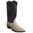 Los Altos Boots Boots Men's Genuine Python Skin J Toe Boots Nubuck Natural Color - Los Altos Boots