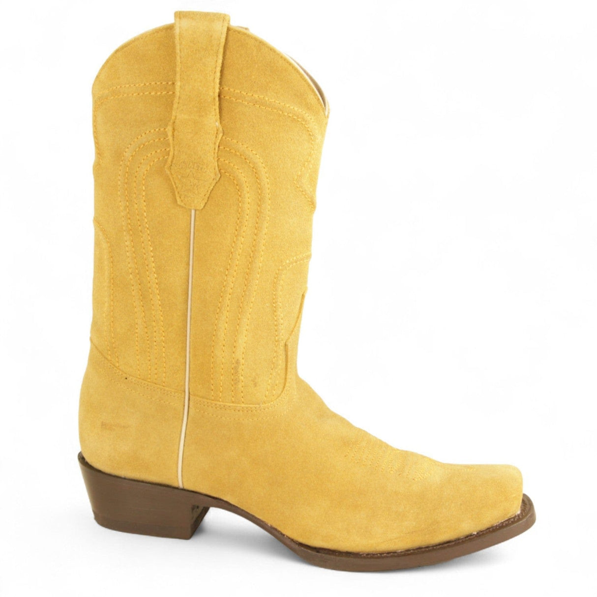 Los Altos Boots Boots Men's Genuine Suede Leather 7x Toe Boots Antique Saddle Color - Los Altos Boots