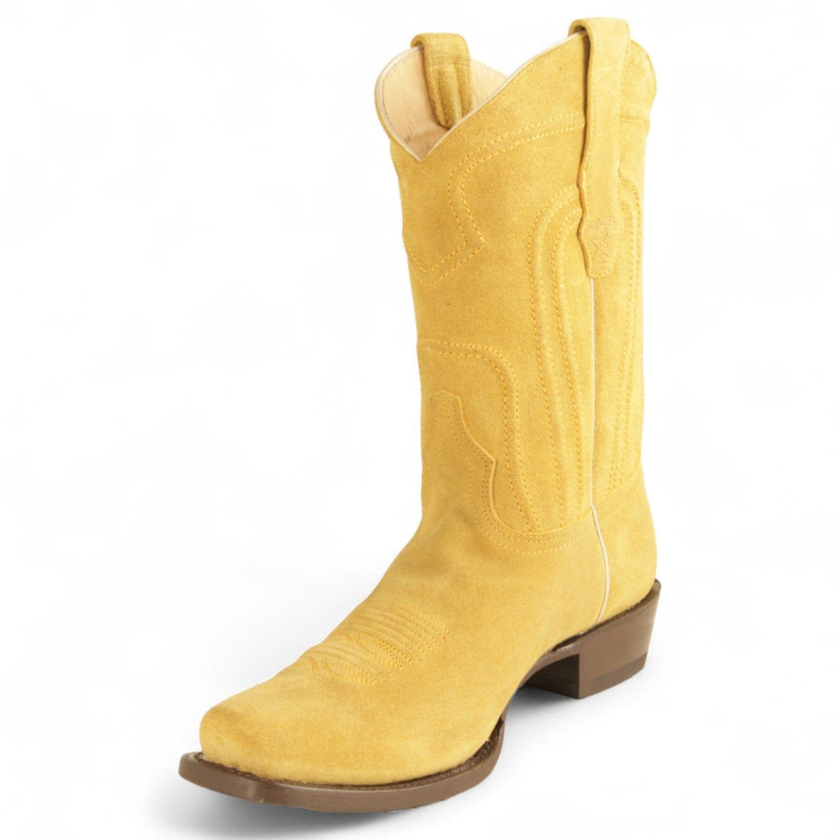 Los Altos Boots Boots Men's Genuine Suede Leather 7x Toe Boots Antique Saddle Color - Los Altos Boots