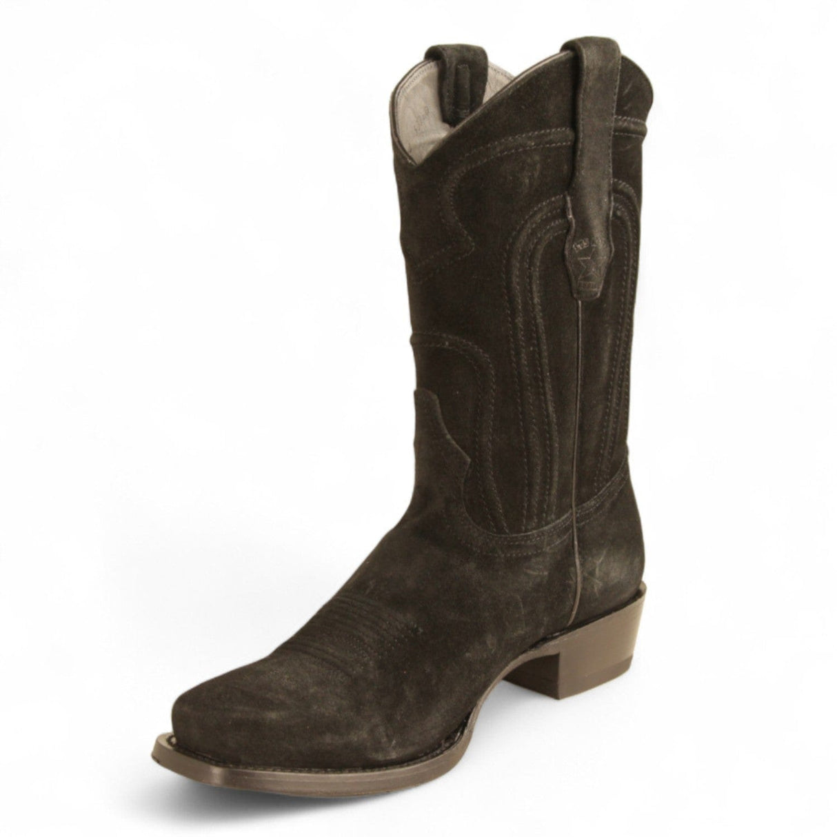 Los Altos Boots Boots Men's Genuine Suede Leather 7x Toe Boots Black Color - Los Altos Boots