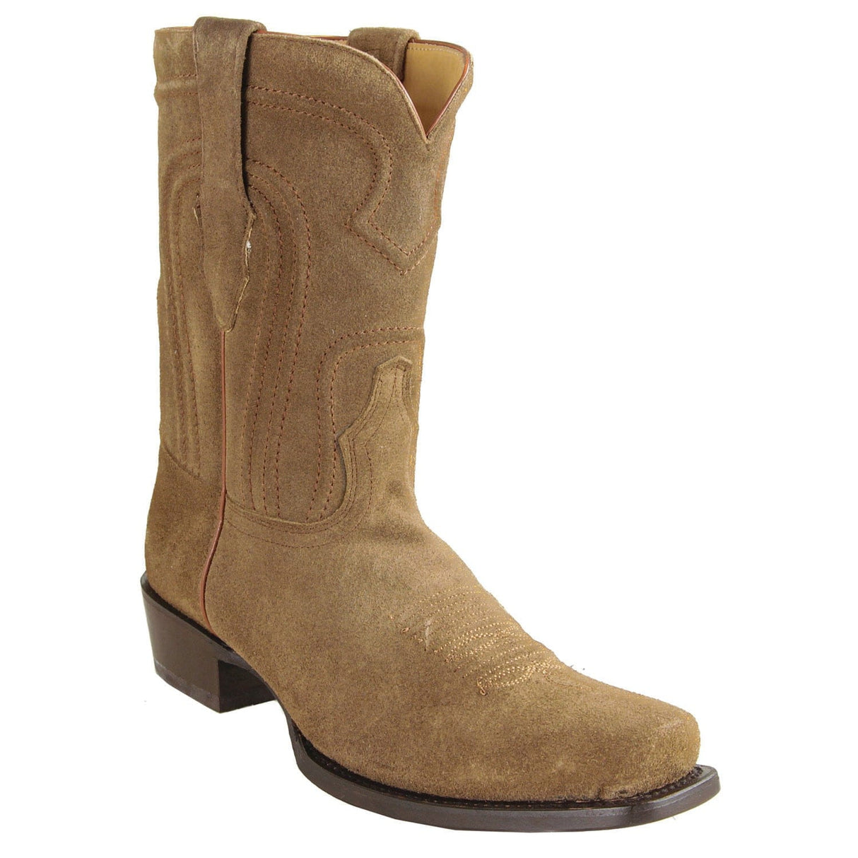 Los Altos Boots Boots Men's Genuine Suede Leather 7x Toe Boots Cappuccino Color - Los Altos Boots