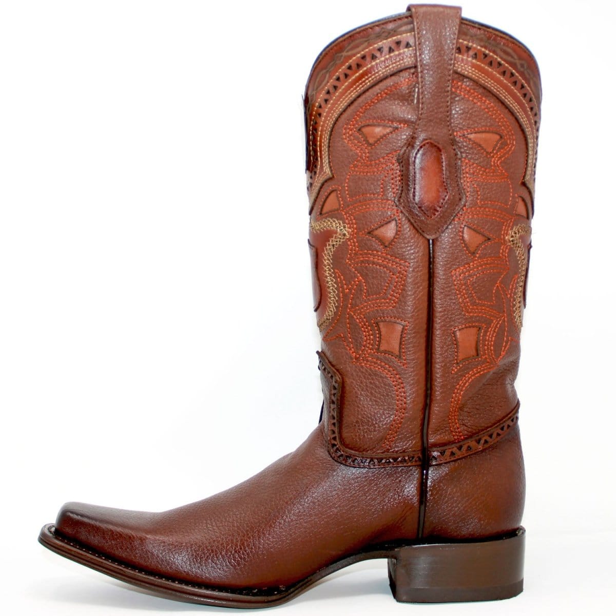Western Genuine Grisly Leather European Square Toe Boots Faded Brown Color - Los Altos Boots