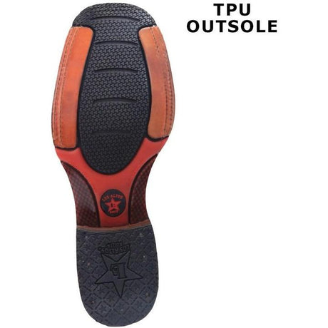Western Genuine Rage Leather Rodeo Wide Sqaure Toe Boots - Los Altos Boots - Sole View