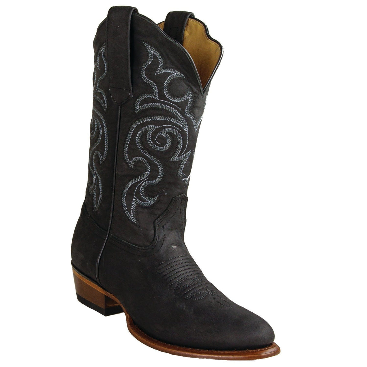 Los Altos Boots Boots Women's Genuine Crazy Leather Round Toe Boots Black Color - Los Altos Boots