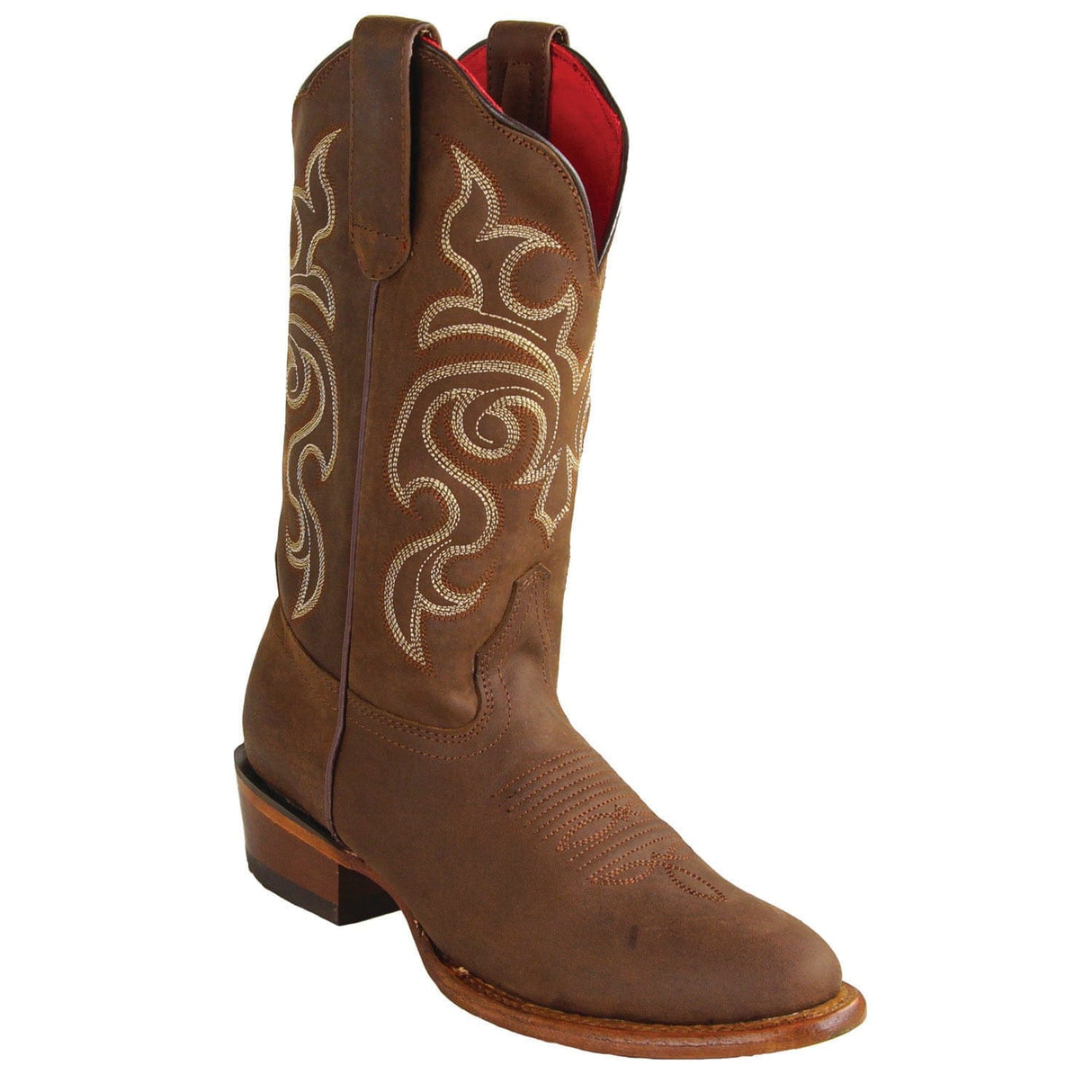 Los Altos Boots Boots Women's Genuine Crazy Leather Round Toe Boots Brown Color - Los Altos Boots