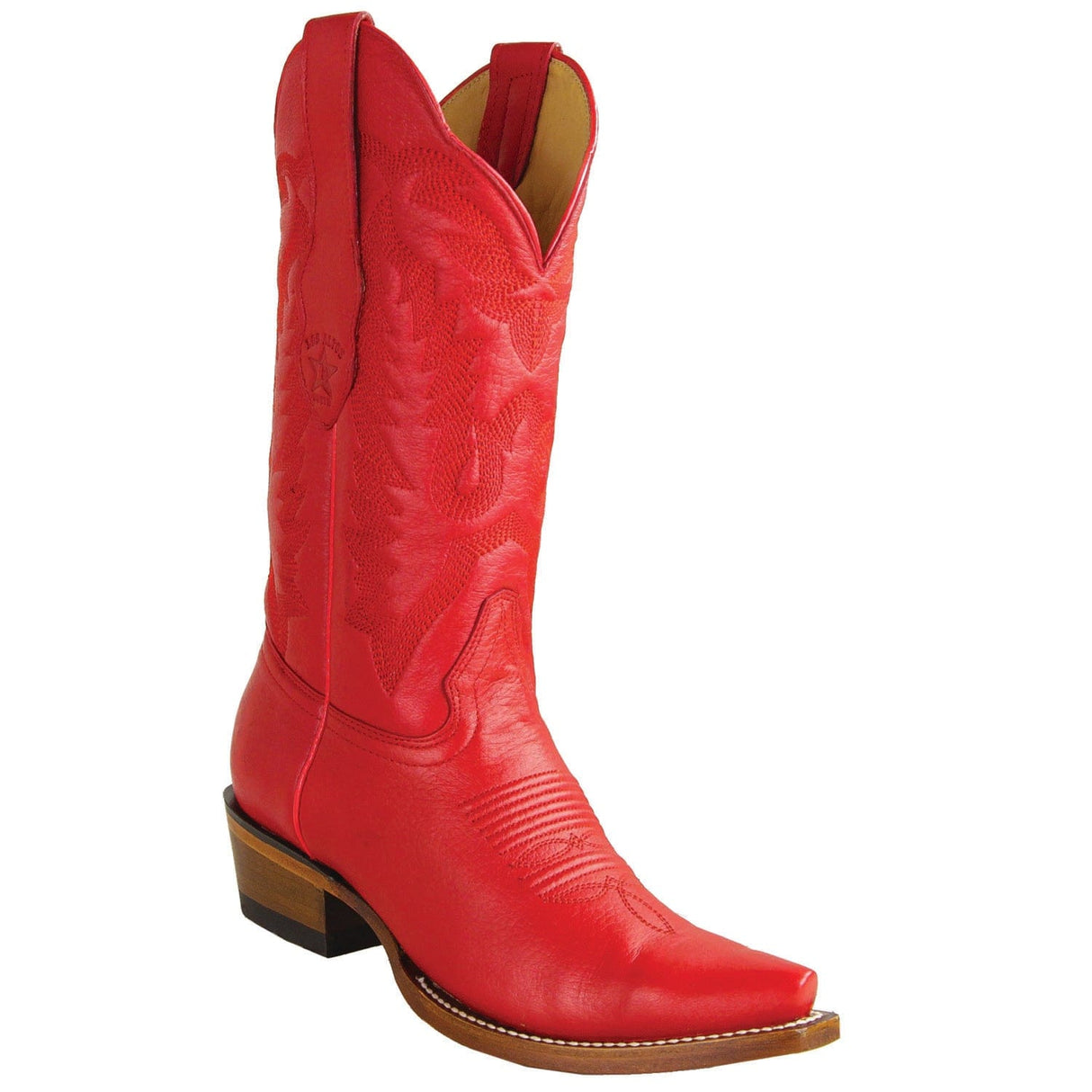 Los Altos Boots Boots Women's Genuine Deer Leather Snip Toe Boots Red Color - Los Altos Boots