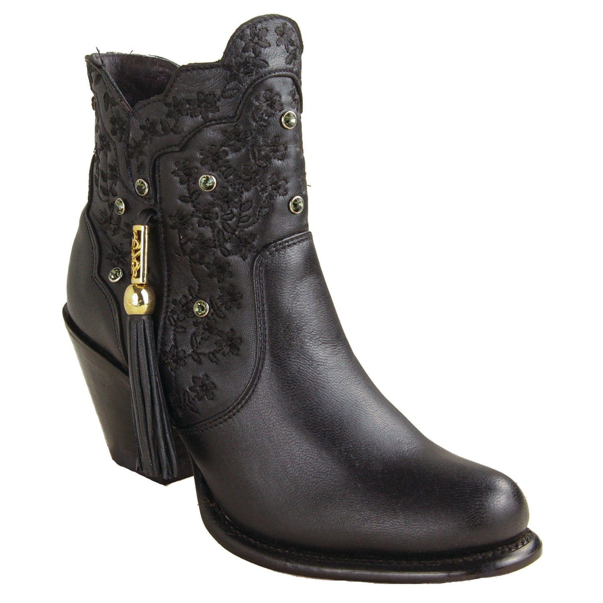 Los Altos Boots Boots Women´s Genuine Leather Ximena Round Toe Ankle Boots Black Color - Los Altos Boots