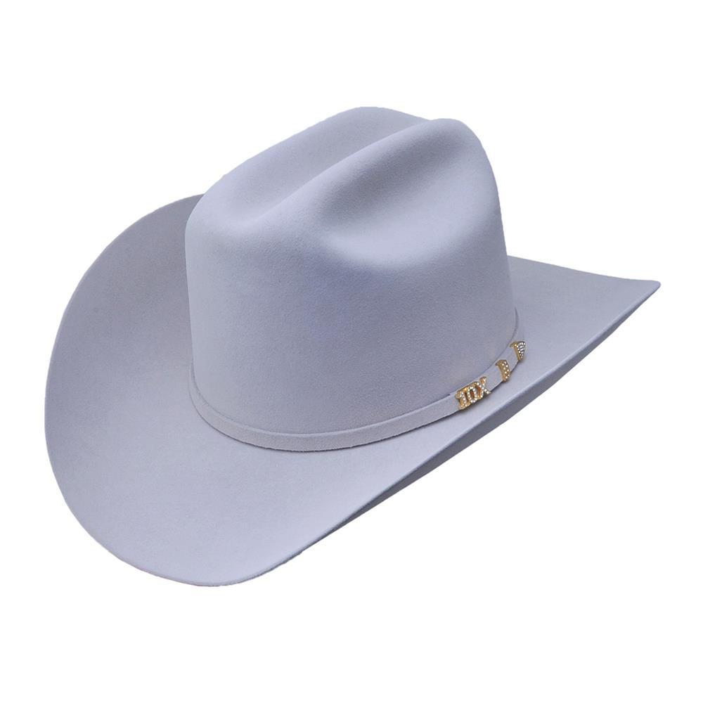 Los Altos Boots Hats 6 5/8 / 3 1/2 10X Felt Cowboy Hat Platinum Color - Serratelli