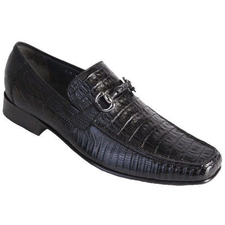 Los Altos Boots Shoes Black / 6 Men's Original Caiman Belly and Lizard Skin Shoes LAB-ZV1037
