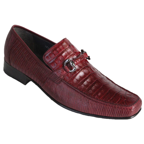 Los Altos Boots Shoes Burgundy / 6 Men's Original Caiman Belly and Lizard Skin Shoes LAB-ZV1037