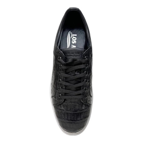Los Altos Boots Shoes Men's Genuine Full Caiman Belly Skin Sneakers - Black LAB-ZSM0282