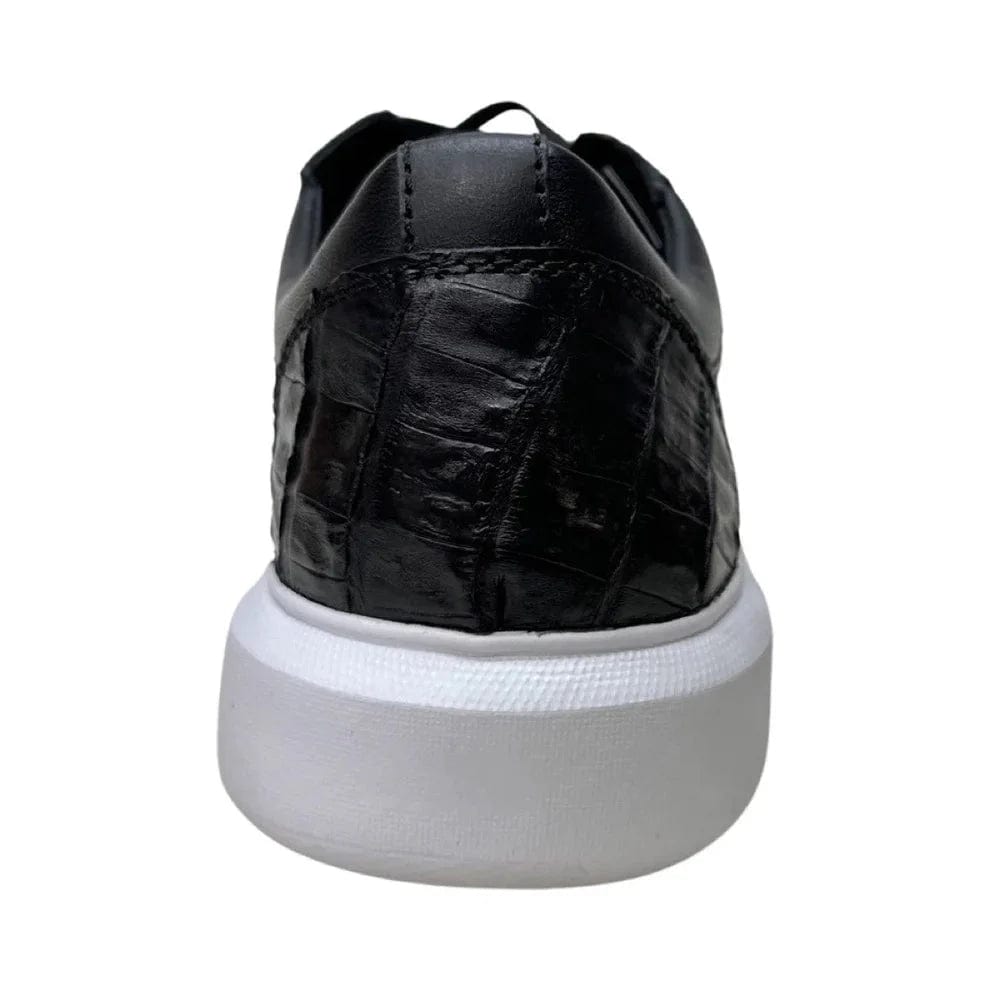 Los Altos Boots Shoes Men's Genuine Full Caiman Belly Skin Sneakers - Black LAB-ZSM0282