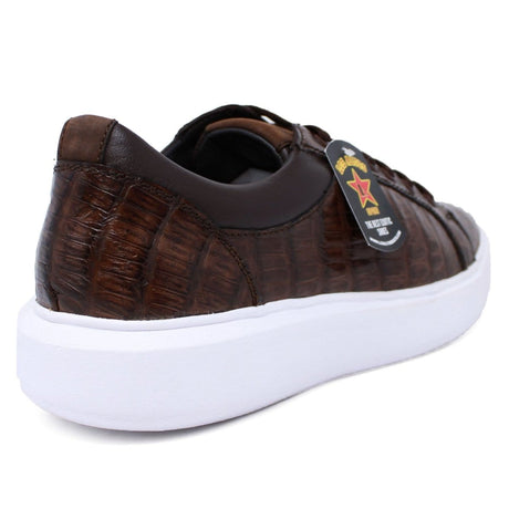 Los Altos Boots Shoes Men's Genuine Full Caiman Belly Skin Sneakers - Black LAB-ZSM0282