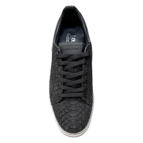 Los Altos Boots Shoes Men's Genuine Full Python Skin Sneakers - Black LAB-ZSM025705