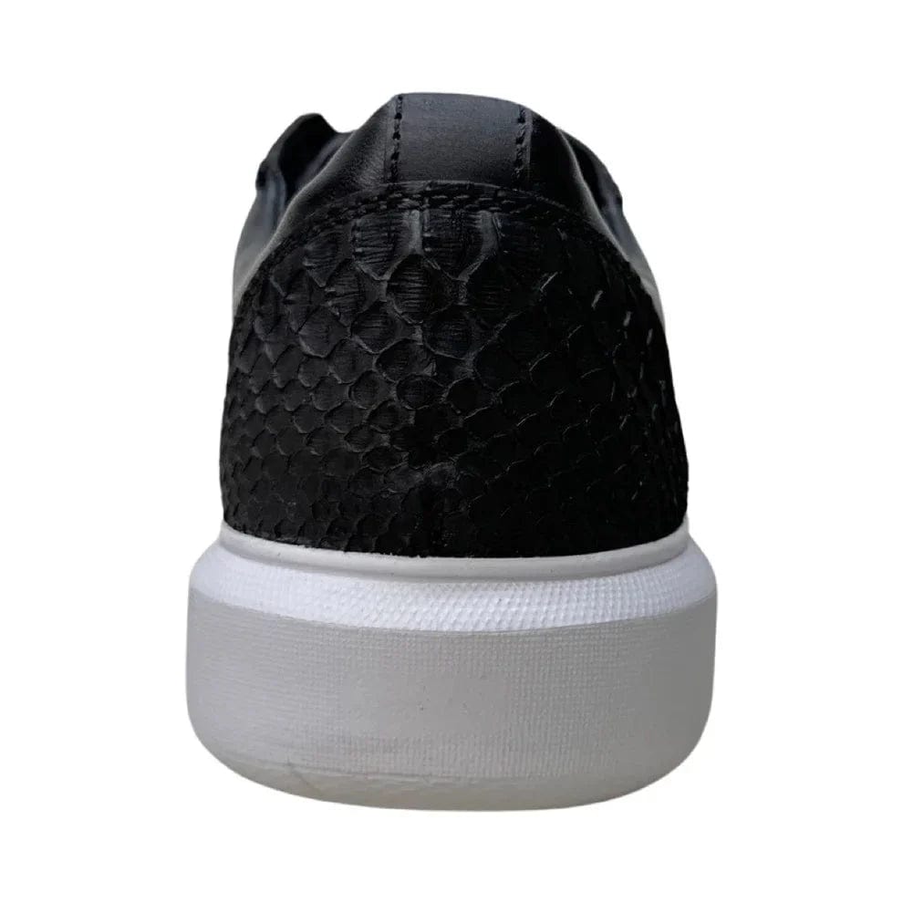 Los Altos Boots Shoes Men's Genuine Full Python Skin Sneakers - Black LAB-ZSM025705