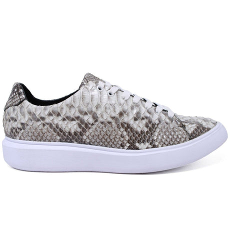 Los Altos Boots Shoes Men's Genuine Full Python Skin Sneakers - Natural LAB-ZSM025749