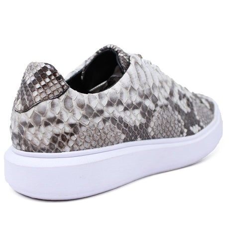 Los Altos Boots Shoes Men's Genuine Full Python Skin Sneakers - Natural LAB-ZSM025749