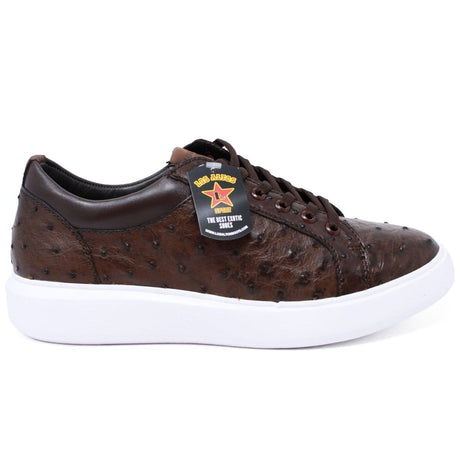 Los Altos Boots Shoes Men's Genuine Full Quill Ostrich Leather Sneakers - Brown LAB-ZSM020307