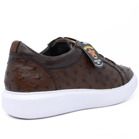 Los Altos Boots Shoes Men's Genuine Full Quill Ostrich Leather Sneakers - Brown LAB-ZSM020307